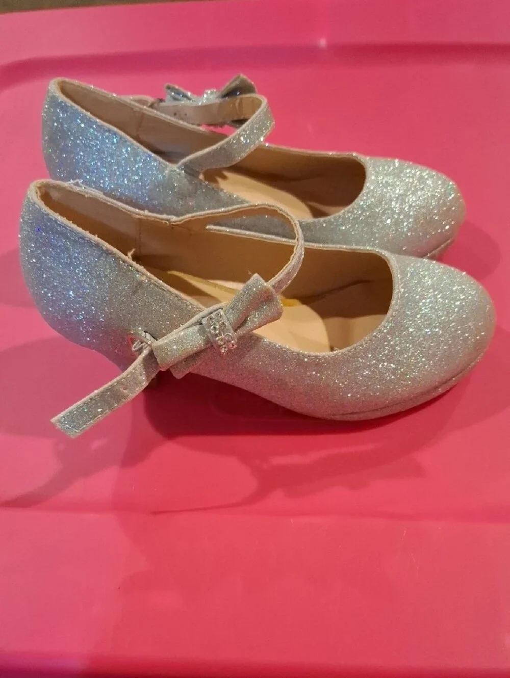 Link Girls Glitter Mary Jane Dress Shoes - Silver